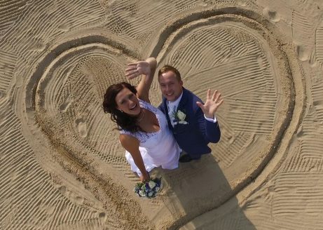 Svatební fotka z&nbsp;dronu